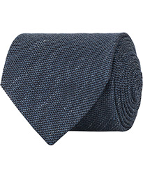  Silk/Linen Structure 8 cm Tie Blue