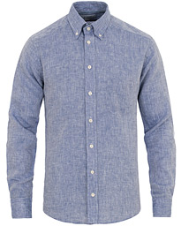  Slim Fit Linen Button Down Shirt Light Blue