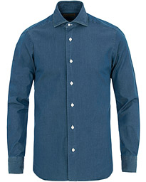  Dandylife Slim Fit Chambray Cut Away Shirt Indigo