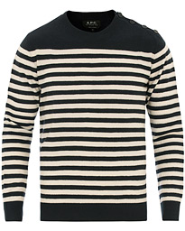  Skye Button Stripe Knit Dark Navy/White