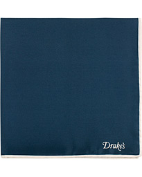  Silk Twill  Pocket Square Navy