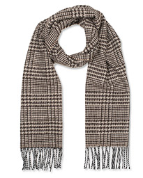  Lambswool/Angora Glencheck Scarf Brown