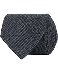  Wool Prince Of Wales 8 cm Tie Navy