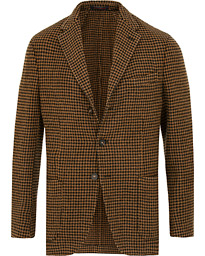  Art Garment Dyed Houndstooth Shetland Blazer Dark Brown