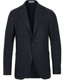  K Jacket Windowpane Check Blazer Dark Blue