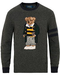  Wool Knitted Bear Crew Neck Grey Heather