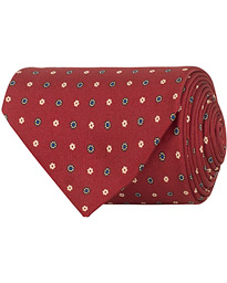  3-Fold Printed Classic Dot Silk Tie 8 Cm Burgundy