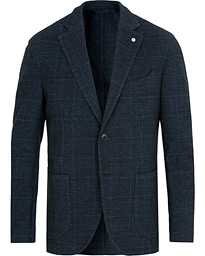  Jack Regular Fit Glencheck Wool Blazer Dark Blue