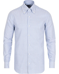  Slim Fit Striped Oxford Button Down Shirt Blue