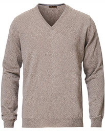  Merino V- Neck Pullover Mud Brown