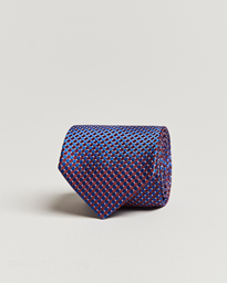  Silk Geometric Weave Tie Blue/Red