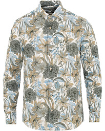  Slimline Printed Flower Shirt White