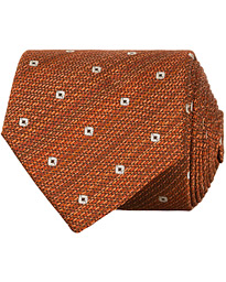  Silk Woven Dot 8 cm Tie Rust Orange