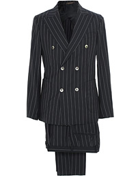  Erik Double Breasted Stripe Blazer Navy