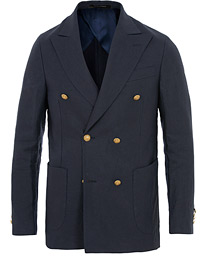  Erik Double Breasted Linen Blazer Navy