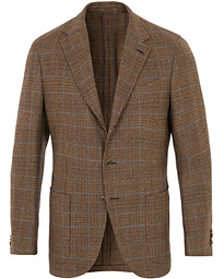 Butterfly Checked Wool Blazer Light Brown