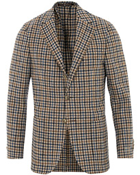  John Colour Check Wool Blazer Brown