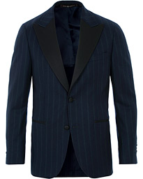  Striped Limited Tuxedo Blazer Navy