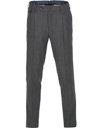  Gentleman Fit Pleated Wool/Cashmere Trousers Light Grey