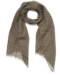  Printed Linen Scarf Brown