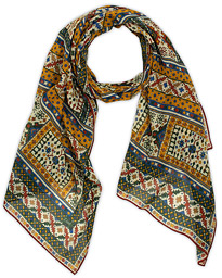  Cotton/Modal Ornate Tile Scarf Red/Green