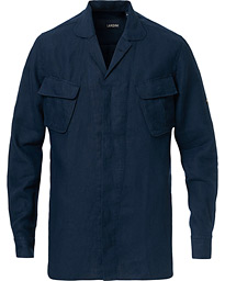  Double Pocket Linen Shirt Navy