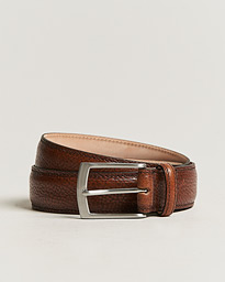  Henry Grained Leather Belt 3,3 cm Dark Brown
