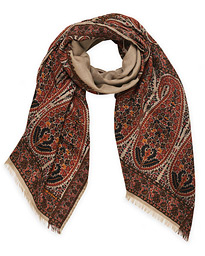  Cashmere Blend Paisley Scarf Beige