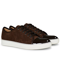  Patent Captoe Sneaker Brown Suede