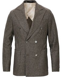  Erik Double Breasted Houndtooth Blazer Beige