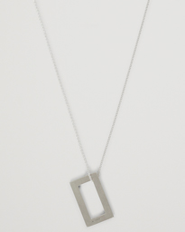  Rectangular Necklace Le 3.4 Sterling Silver