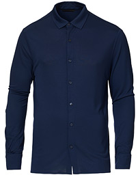  Calandre Jersey Tencel Shirt Navy