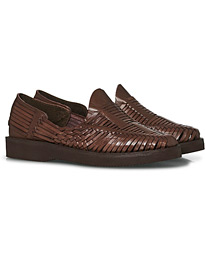  Alejandro Woven Slipper Dark Brown Calf