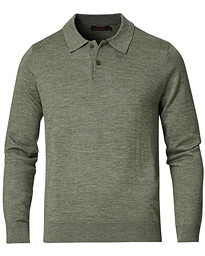  Merino Long Sleeve Polo Shirt Olive