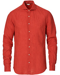  Slimline Linen Cut Away Shirt Red