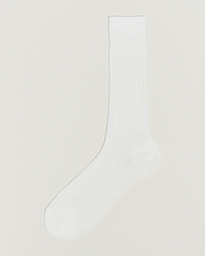  Cotton Ribbed Short Socks White