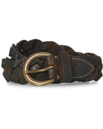  Braided Casual Belt Brown Leather