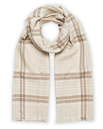  Checked Cashmere Scarf Beige