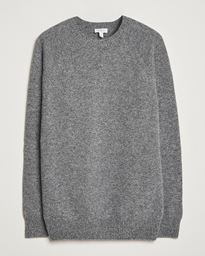 Sunspel Lambswool Crew Neck Grey Melange