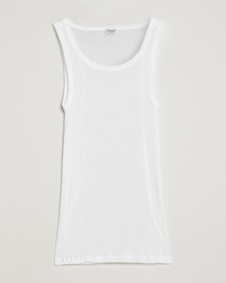  Ribbed Mercerized Cotton Tank Top White