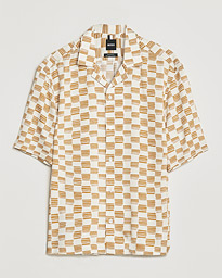 BOSS Lars Printed Resort Collar Short Sleeve Shirt Open Beige