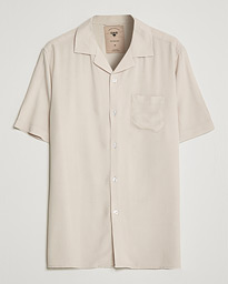  Viscose Resort Short Sleeve Shirt Sand Plain