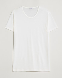  Wool/Silk Crew Neck T-Shirt Ecru