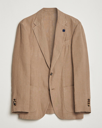  Patch Pocket Linen Blazer Beige