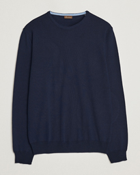  Merino Patch Crew Neck Navy/Light Blue