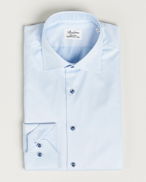  Fitted Body Contrast Twill Shirt Light Blue