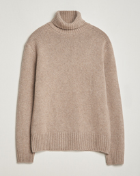  Wool/Cashmere Knitted Rollneck Oak Brown Heather