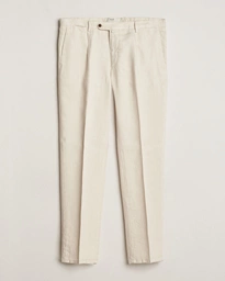  Pleated Linen Trousers Beige
