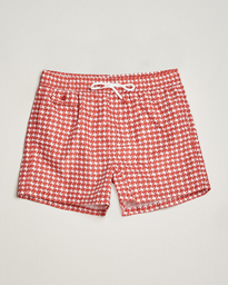  Printed Nylon Swim Shorts Red