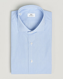 Cotton Poplin Dress Shirt Light Blue Stripe